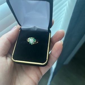Gold 10K ring with emeralds